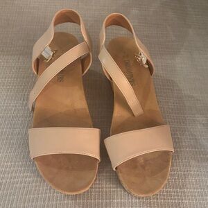 Dream Pairs Nude/Tan Strappy Slingback Sandals